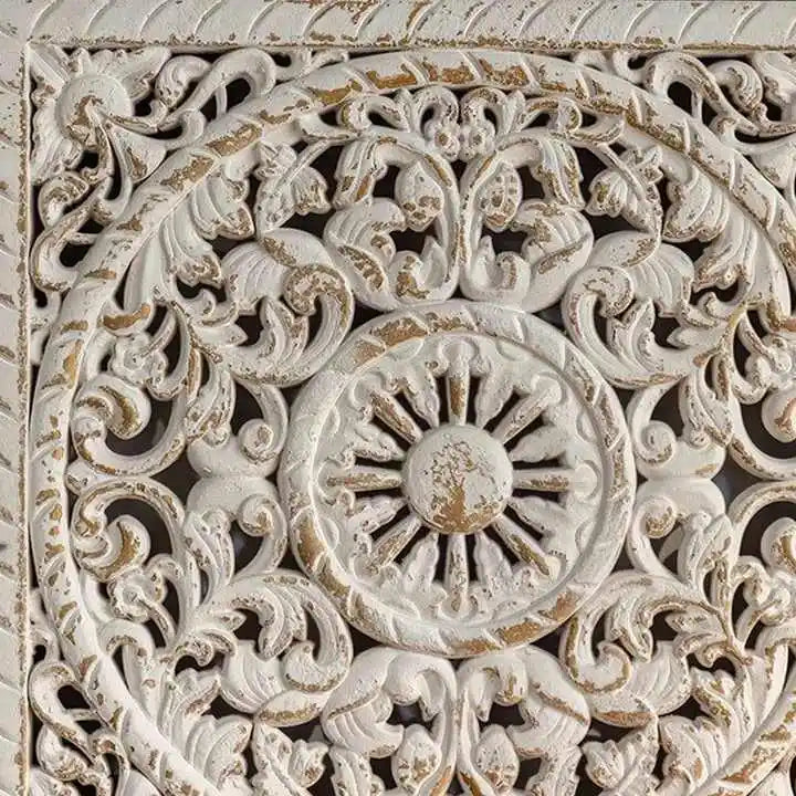 Square white distressed wood wall panel