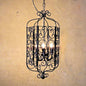 AnticoArte Scroll Cage Lantern Chandelier | Hand-Forged Black Iron Filigree Pendant Light | Gothic Victorian Birdcage Hanging Ceiling Light for Living Room, Corridor & Heritage Hotel Decor
