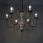 AnticoArte 6-Arm Whitewashed Wood Crystal Chandelier | Two-Tier French Country Candelabra Ceiling Light | Farmhouse Wooden Chandelier with Crystal Drops for Dining Room & Living Room Décor