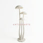 AnticoArte Mushroom Cluster Floor Lamp | Hand-Carved White Textured Wood Sculptural Standing Lamp | Organic Wabi-Sabi 3-Head Mushroom Floor Light for Living Room, Bedroom & Boutique Hotel Décor