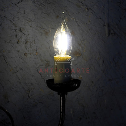 AnticoArte Victorian Twin Arm Wall Sconce | Bronze Wrought Iron Double Linen Shade Wall Lamp | Ornate Scroll Antique Wall Light for Home & Hotel Decor