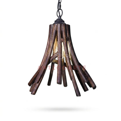 AnticoArte Driftwood Bundle Pendant Light | Handcrafted Natural Wood Stick Hanging Ceiling Lamp | Rustic Bohemian Pendant Light for Living Room, Café & Hotel Decor