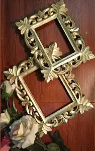 Two ornate gold-carved wooden picture frames