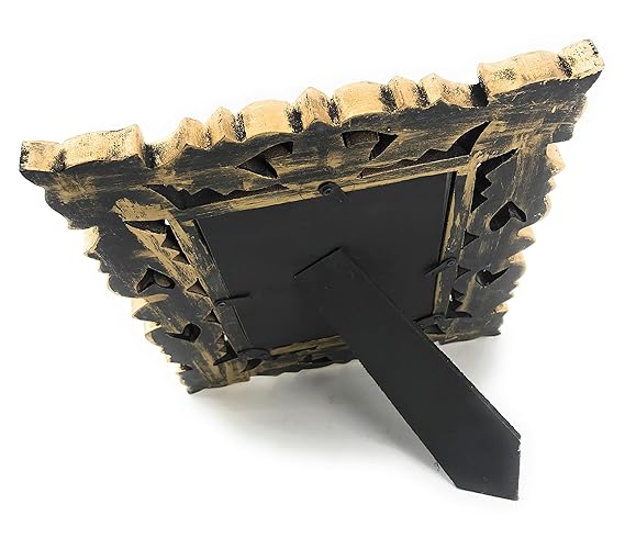 Two ornate gold-carved wooden picture frames