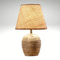 A rustic table lamp