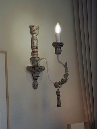 Antique Gray Shabby Chic Single-Light Sconce
