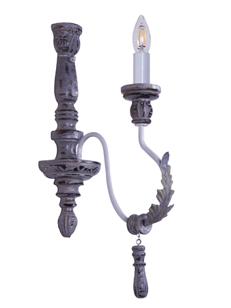 Antique Gray Shabby Chic Single-Light Sconce