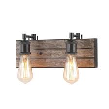 Modern Farmhouse 2-Light Wooden Plank Wall Lamp
