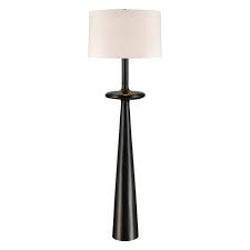 A minimalist sculptural floor lamp showcasing a matte black textured column base paired with a beige string-detailed lampshade.