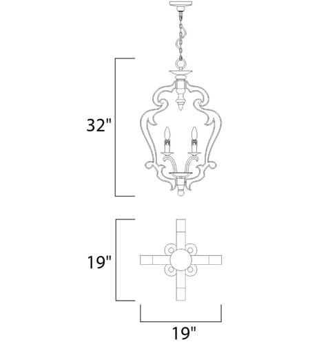 Rustic farmhouse 4-light wooden pendant chandelier with an open quatrefoil frame and weathered finish.