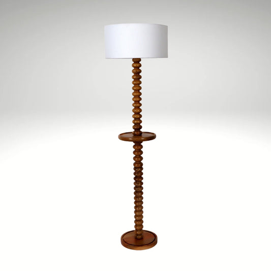 Aurora Wooden Bobbin Floor Lamp