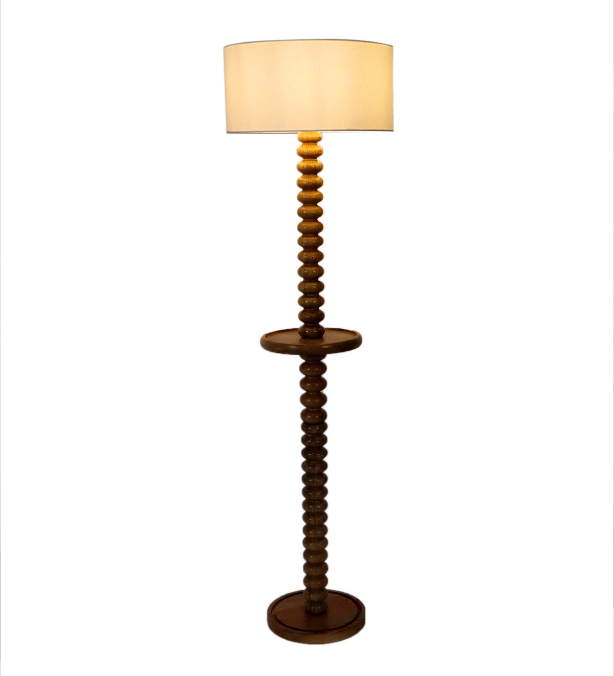 Aurora Wooden Bobbin Floor Lamp