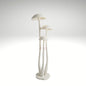 Elegant white mushroom floor lamp with a textured plaster finish and organic, curved stems.