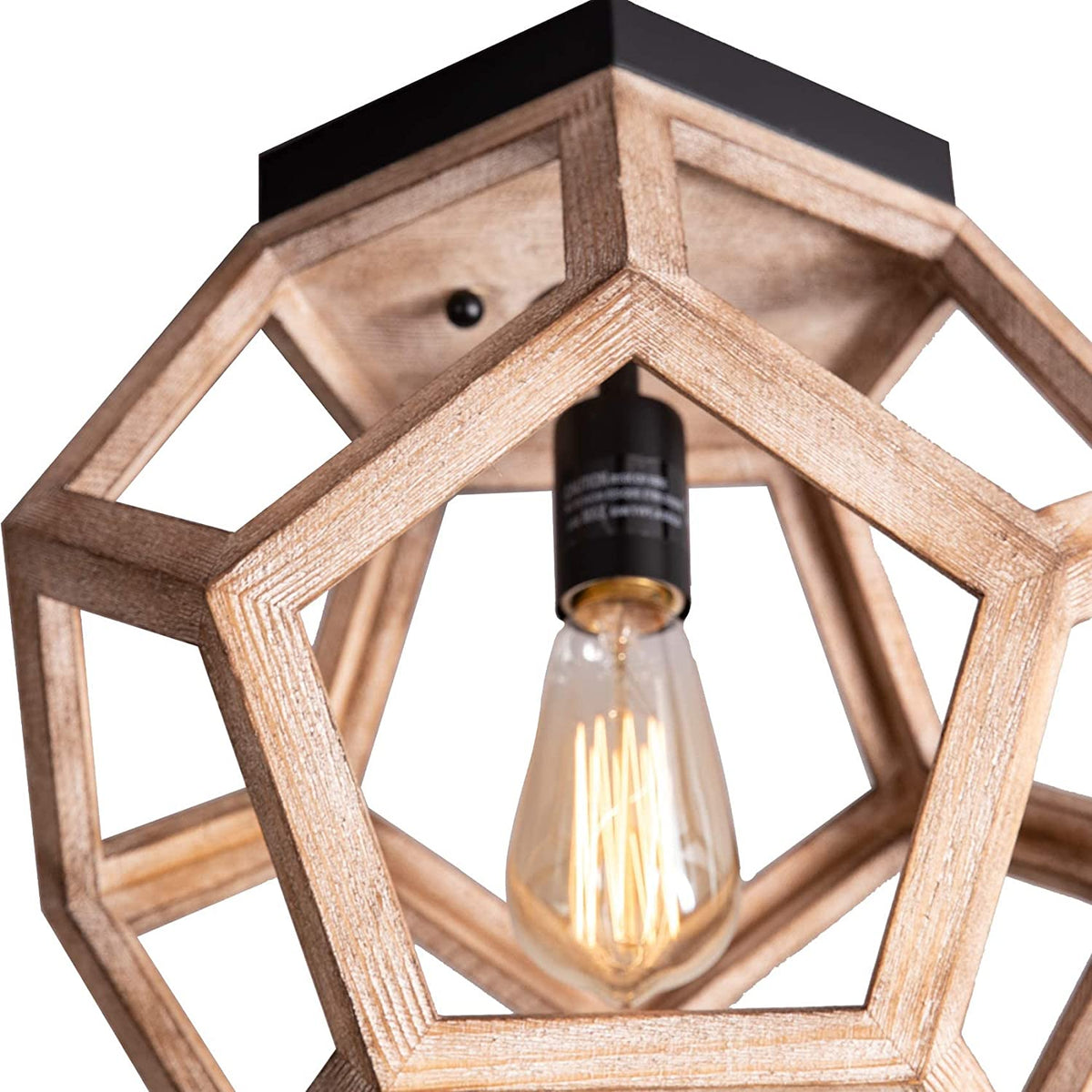 Distressed teal wooden hanging lantern with a rustic finish