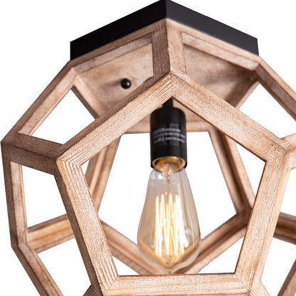 Distressed teal wooden hanging lantern with a rustic finish