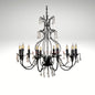 Gothic Elegance Wrought Iron Crystal Chandelier