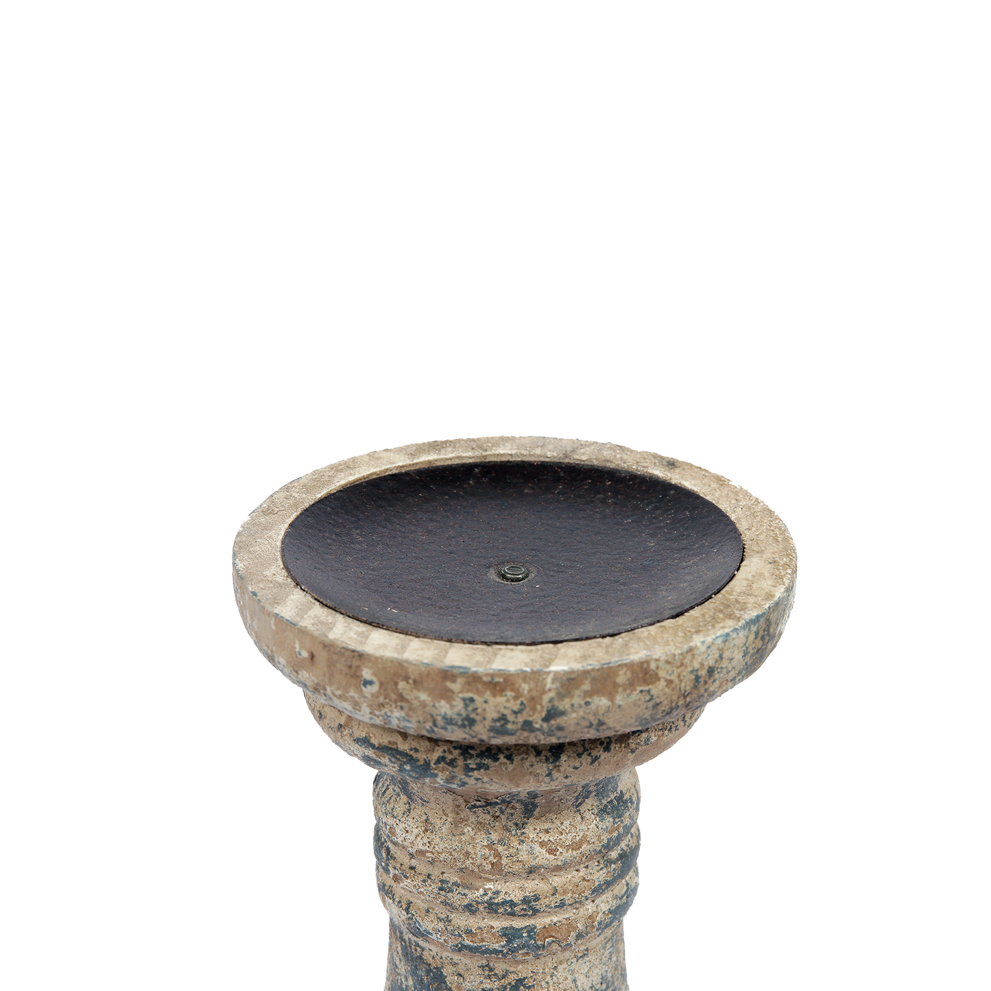 Antique Finish Wooden Candle Holder-Anticoarte
