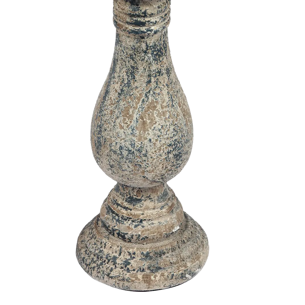 Antique Finish Wooden Candle Holder-Anticoarte