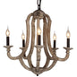 Rustic Wood Bead Chandelier | Anticoarte