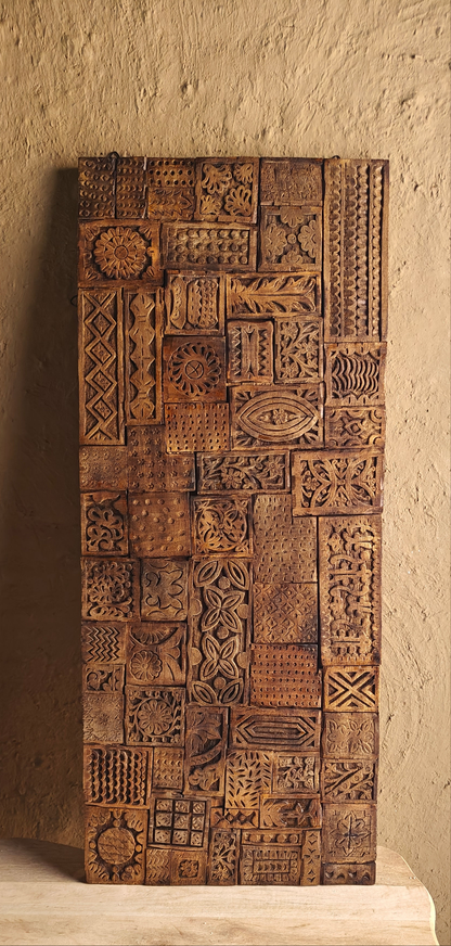 Vanvaasi Echoes – Tribal Wooden Mosaic Panel