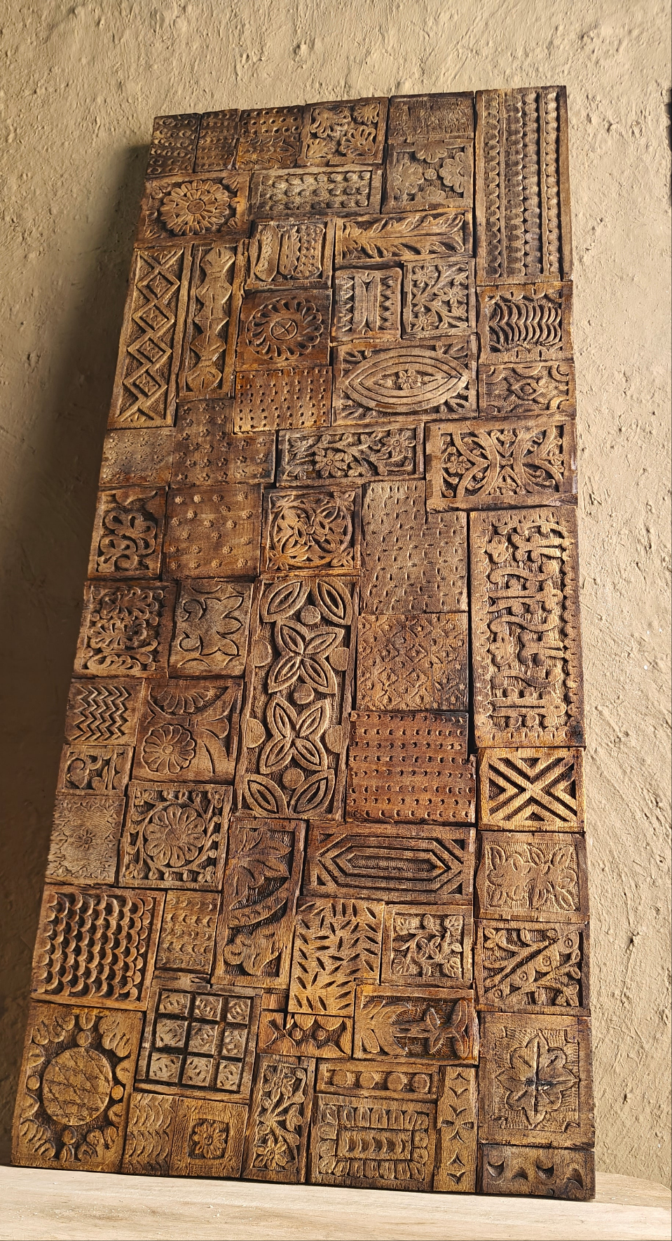 Vanvaasi Echoes – Tribal Wooden Mosaic Panel