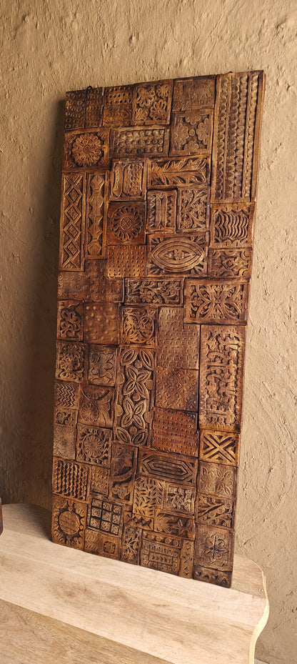Vanvaasi Echoes – Tribal Wooden Mosaic Panel