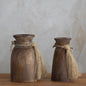 Rustic Wooden Vase Set 2-Anticoarte